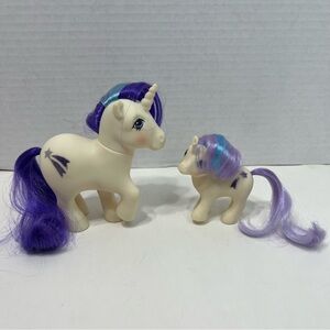 VINTAGE MY LITTLE PONY Glory and baby glory ponies retro 80’s toy